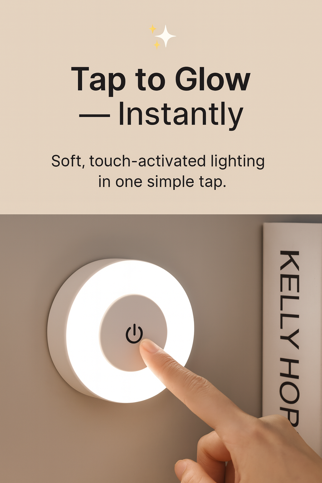 GlowEase™ – Touch-Activated LED Night Light