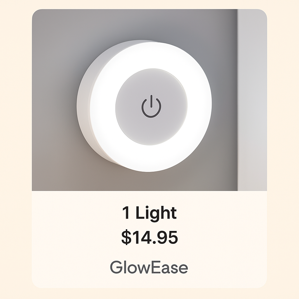 GlowEase™ – Touch-Activated LED Night Light